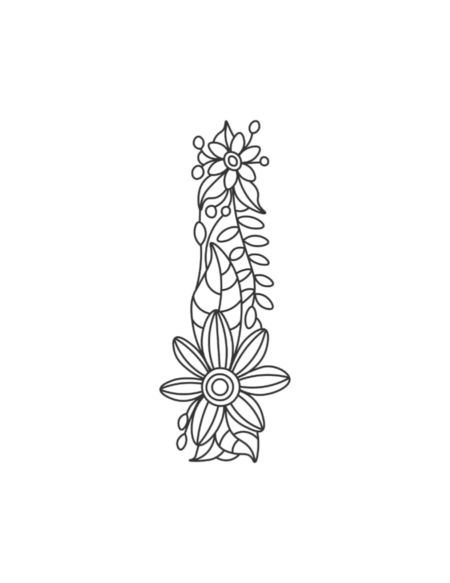 Flower Letter I Tracing Worksheets Pdf Free Vectors